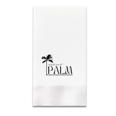 Foil Stamped 3 Ply White Dinner Napkin - 1/8 Fold