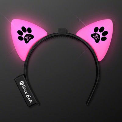 Pink Cat Ears Headband - Domestic Print