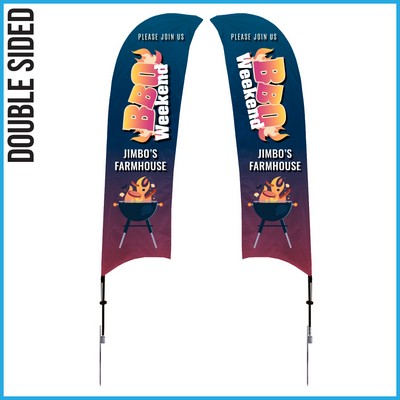 9' Shark Flag - Double Sided w/Spike Base (Small) - Made in the USA