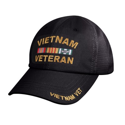 Black Mesh Back Embroidered Vietnam Vet Tactical Cap