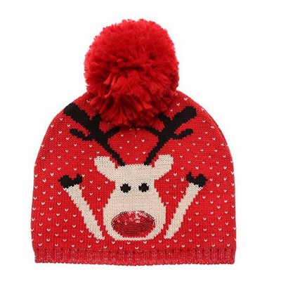 Beanie: Christmas Holiday Fashion Collections Winter Knitted Pom Pom Beanie Hat