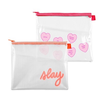 Continued Dollface Peek-a-boo Pouch (Clear + Grid Vinyl)