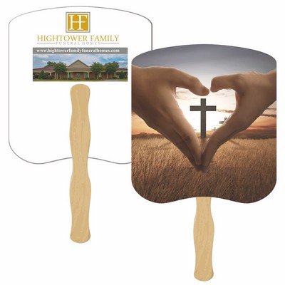 Cross Hands Hand Fan Full Color (2 Sides)