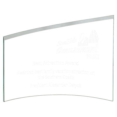 10" x 6 7/8" x 1/4" Jade Slanted Glass Crescent