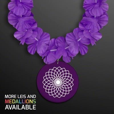 Purple Flower Lei Necklace (Non-Light Up) - Domestic Imprint