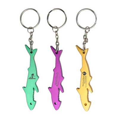 Shark Shaped Bottle Opener Keyring