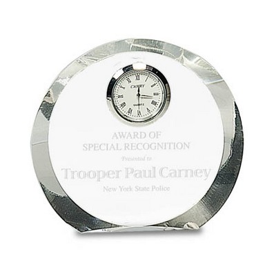 Beveled Edge Clear Crystal Clock