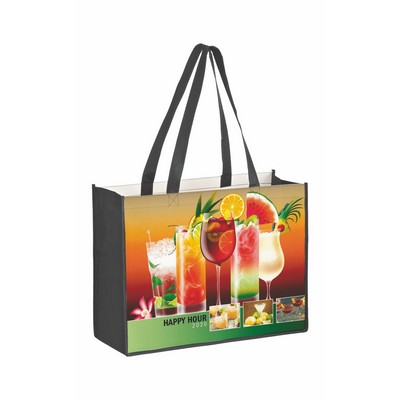 Recycled PET Laminated Non Woven Tote Bag w/Full Color Printing (16"x12")