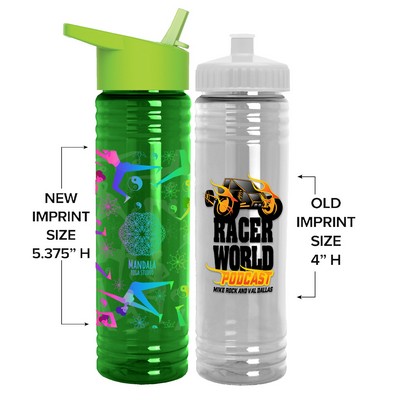 24 Oz. Slim Fit Bottle w/Flip Straw - Digital Imprint