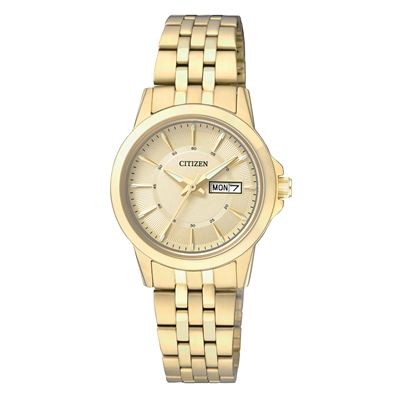 Citizen Ladies' Quartz Gold-Tone Watch w/Champagne Dial