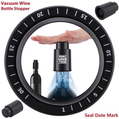 Vacuum Wine Bottle Stopper With Date Mark