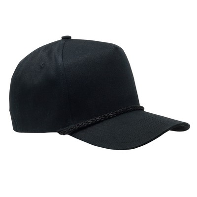 5 Panel Twill Snap Back Golf Rope Cap