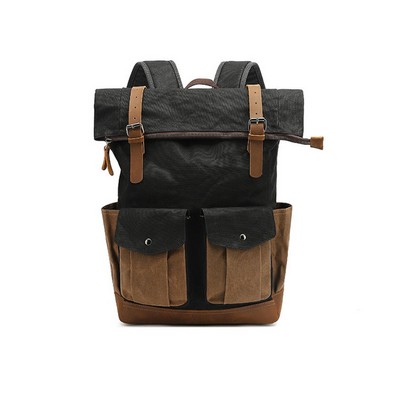 Waxed Canvas Leather Backpack