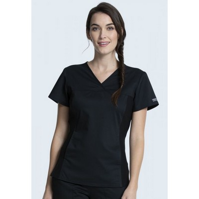 Cherokee® V-Neck Knit Panel Top