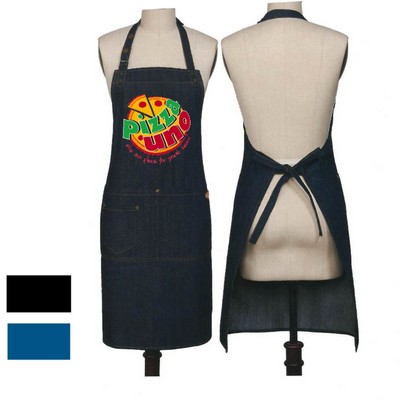 12 oz. Poly Denim Kitchen Aprons w/ Adjustable straps & 3 Pockets