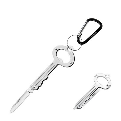 Key Knife With Bottle Opener Carabiner