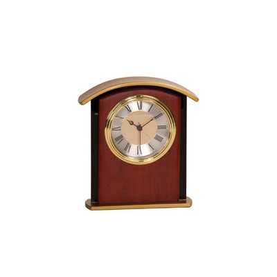 6.5" Rosewood and Gold Top Clock