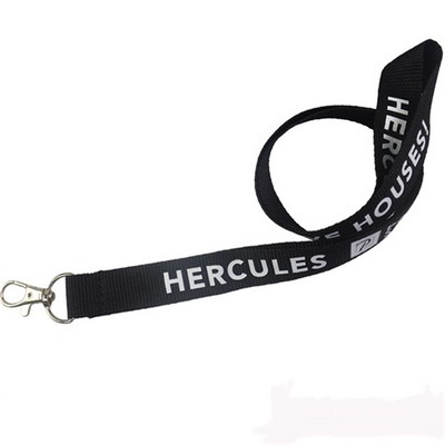 0.75 inches Polyester Lanyards w/Silkscreen Logo