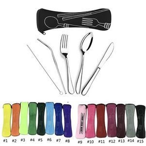 5-Piece Stainless Steel Flatware Set w/Neoprene Case