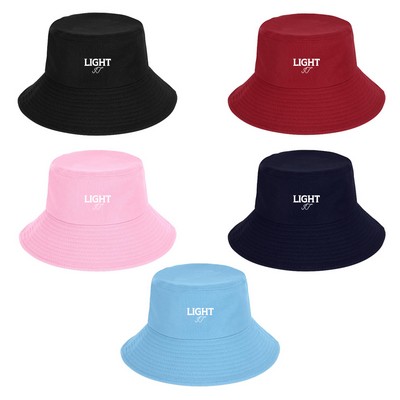 Cotton Brim Bucket Hat Wide