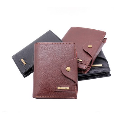 Men's Casual Buckle Leather Wallet