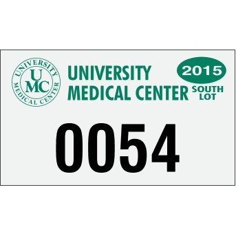 White Reflective Parking Permit Decal (4 3/4"x 2 3/4")