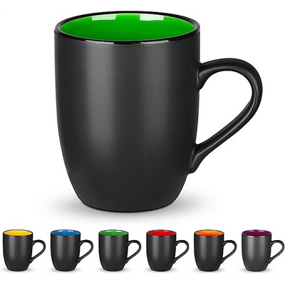 Matte Black Porcelain Coffee Mug 16 Oz