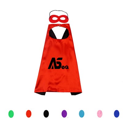 Double Layers Superhero Capes Costumes With Eye Masks