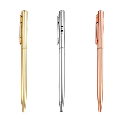 Slim Metal Pen With Clip