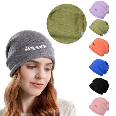 Cashmere Slouchy Knit Beanie Hat