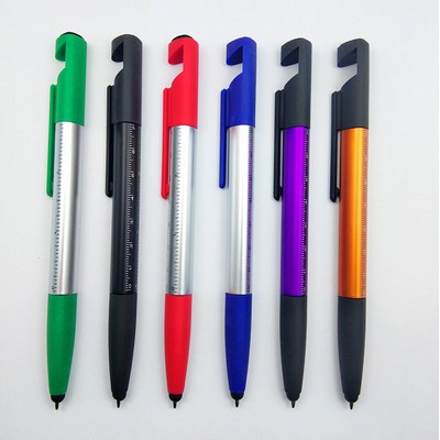 5-in-1 Multifunction Plastic Engineer Tool Ballpoint Pen Stylus w/Screw Head