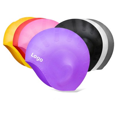 Custom Solid Ear Protection Silicone Swimming Caps