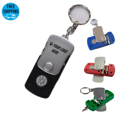 4 In 1 Screwdriver Wth LED Flashlight Keychain