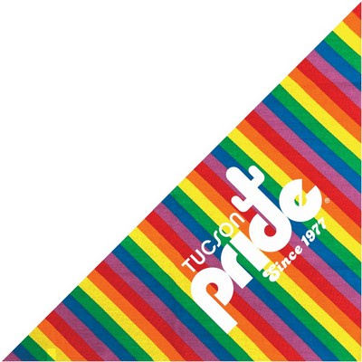 Rainbow Pride Stripes Pet Bandanna Triangle 22" x 22" x 29" 100% Cotton Pre-Dyed - stock import