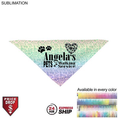 24 Hr Express Ship - Medium Dog Bandana, 19x19x27, Stitched Edges, Sublimated Edge to Edge