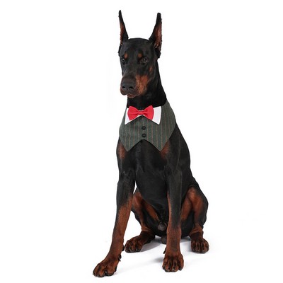 Fashionable Large Dog British Style Suit Collar Drool Scarf