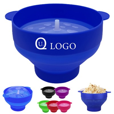 Folding Popcorn Bowl W/ Plastic Lid