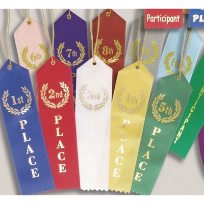 Stock Award Ribbon w/Card & String (2" x 8")