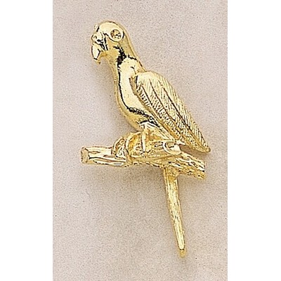 Parrot on Branch Marken Design Cast Lapel Pin (Up to 1 1/2")