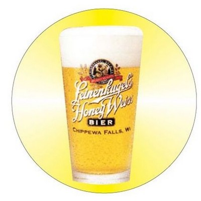 Beer Glass Round Metal Photo Magnet (2 1/2")