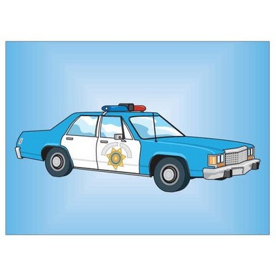 Police Car Rectangle Metal Photo Magnet (2"x3")