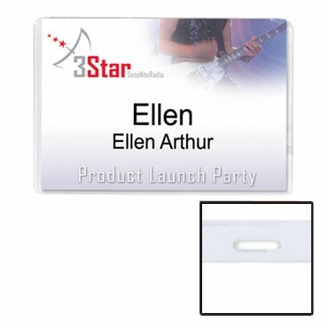 Preferred Vinyl Name Tag Holder w/ No Spin Slot (3 1/2"x2 1/4")