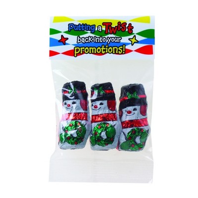 Chocolate Snowmen in Header Bag (1 Oz.)