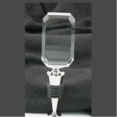 Clear Vertical Acrylic Wine Bottle Stopper (Screened)