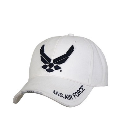 White Deluxe Low Profile Insignia Cap with US Air Force Wing