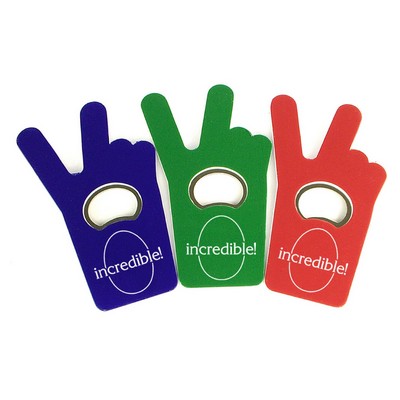 Jumbo Size V Sign / Finger Bottle Shape Magnetic Bottle Opener