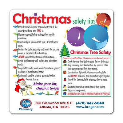 Health & Safety Laminated Christmas Safety Tips Magnet