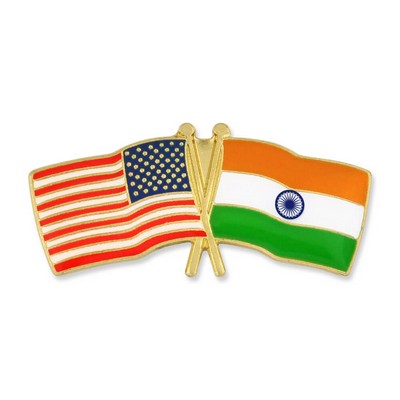 USA & India Flag Pin