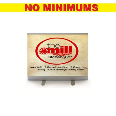 Tradition Small - 3-n-1 Retractable Banner - Silver Stand. Full Color, No Minimum