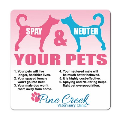 Health & Safety Laminated Spay and Neuter Magnet